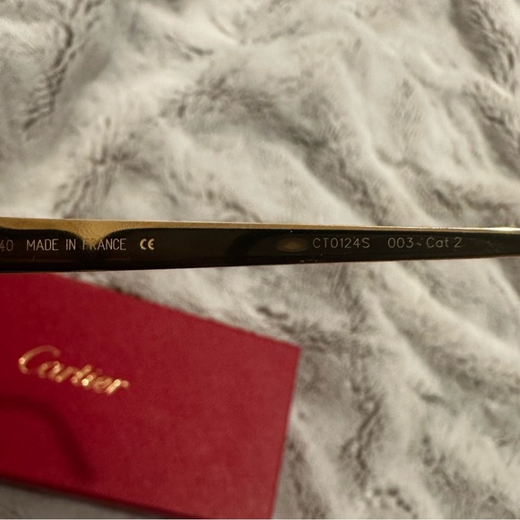 Cartier Women's Sunglasses with Gold Frame and Red Lenses - Picture 8 of 8